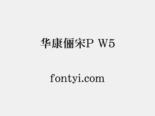 华康俪宋P W5