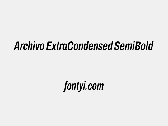Archivo ExtraCondensed SemiBold