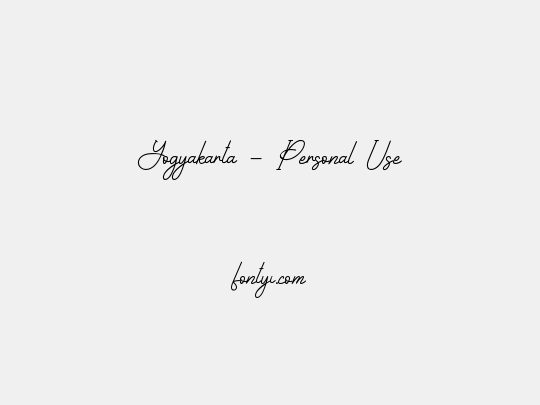 Yogyakarta - Personal Use