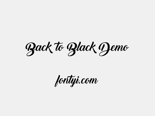 Back to Black Demo