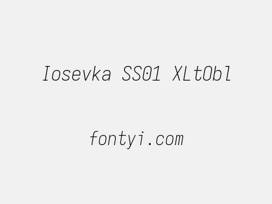 Iosevka SS01 XLtObl