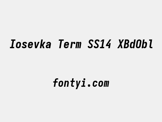 Iosevka Term SS14 XBdObl