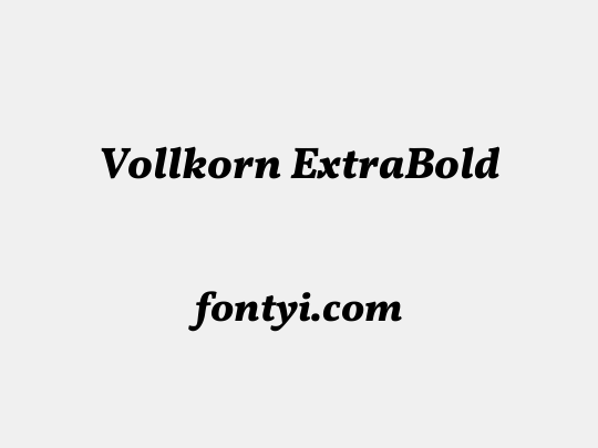 Vollkorn ExtraBold