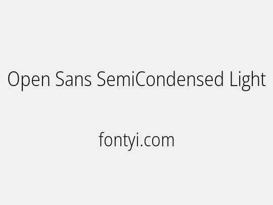 Open Sans SemiCondensed Light