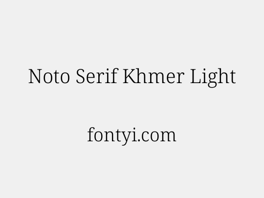 Noto Serif Khmer Light