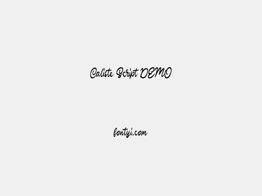 Caliste Script DEMO
