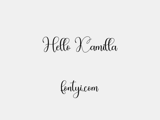 Hello Kamilla