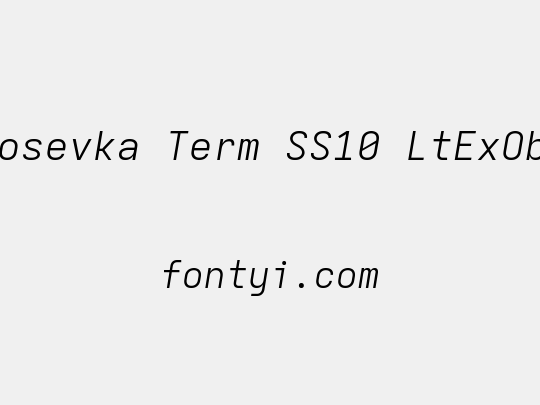 Iosevka Term SS10 LtExObl