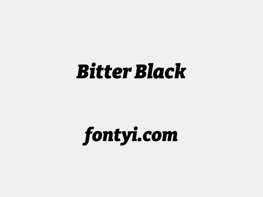 Bitter Black