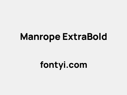 Manrope ExtraBold