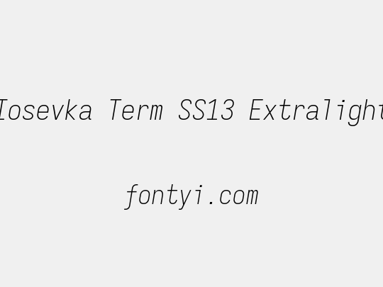 Iosevka Term SS13 Extralight