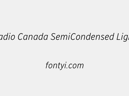 Radio Canada SemiCondensed Light