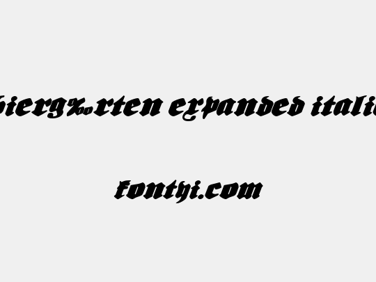 Bierg‰rten Expanded Italic