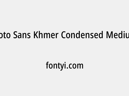 Noto Sans Khmer Condensed Medium