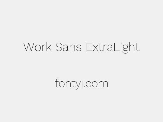 Work Sans ExtraLight