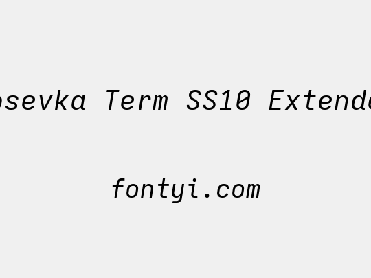 Iosevka Term SS10 Extended
