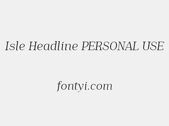 Isle Headline PERSONAL USE