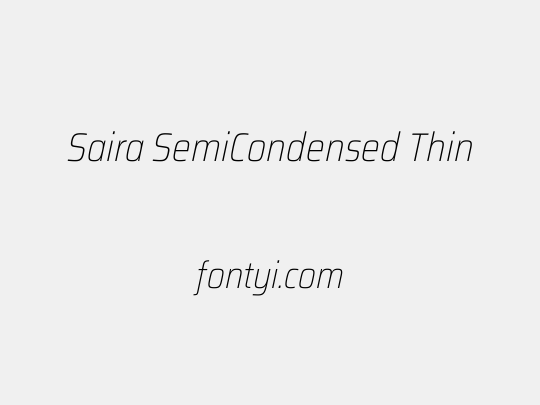 Saira SemiCondensed Thin