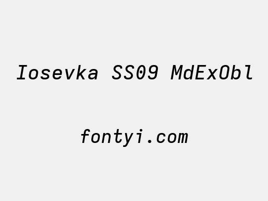 Iosevka SS09 MdExObl