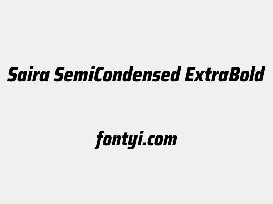 Saira SemiCondensed ExtraBold