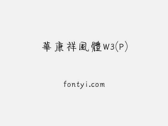 華康祥風體W3(P)