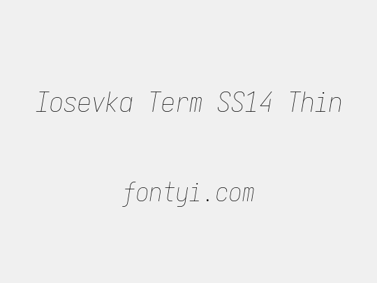 Iosevka Term SS14 Thin