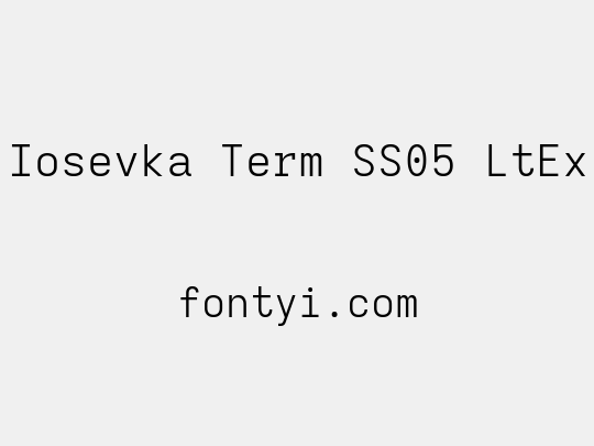 Iosevka Term SS05 LtEx