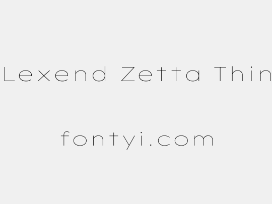 Lexend Zetta Thin