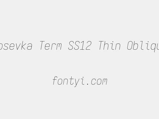 Iosevka Term SS12 Thin Oblique