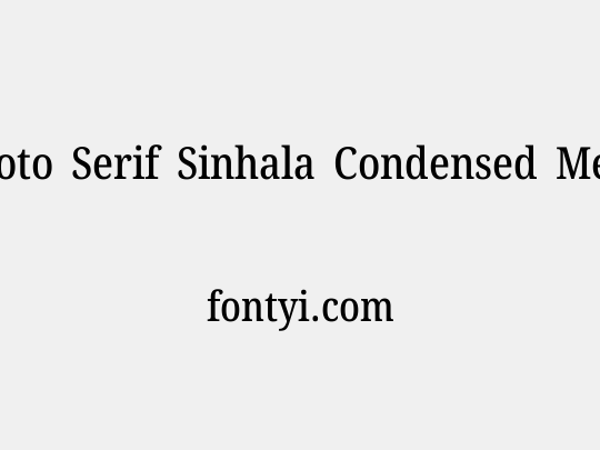 Noto Serif Sinhala Condensed Medium