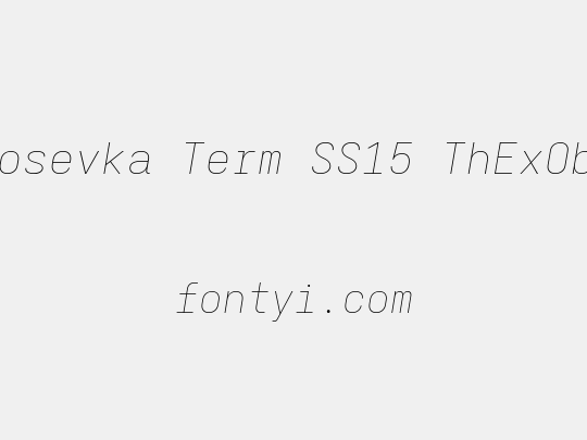Iosevka Term SS15 ThExObl