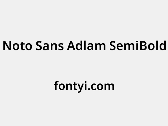 Noto Sans Adlam SemiBold