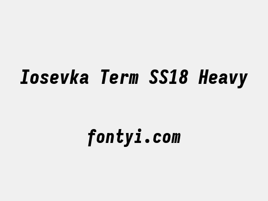 Iosevka Term SS18 Heavy