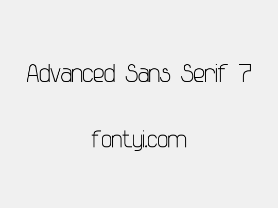 Advanced Sans Serif 7