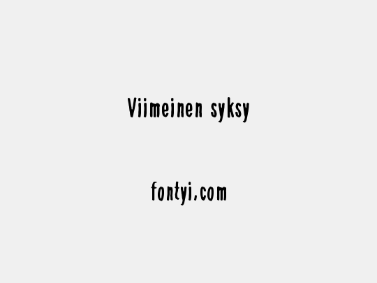 Viimeinen syksy