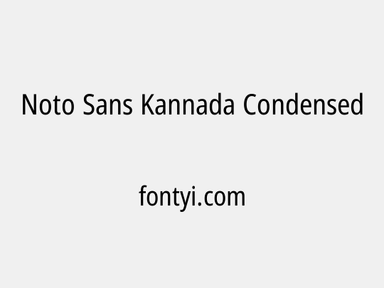 Noto Sans Kannada Condensed