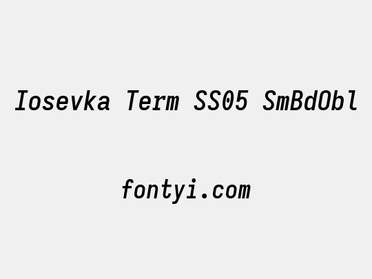 Iosevka Term SS05 SmBdObl