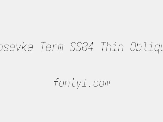 Iosevka Term SS04 Thin Oblique