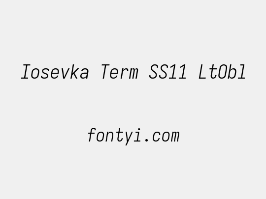 Iosevka Term SS11 LtObl