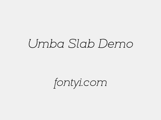 Umba Slab Demo