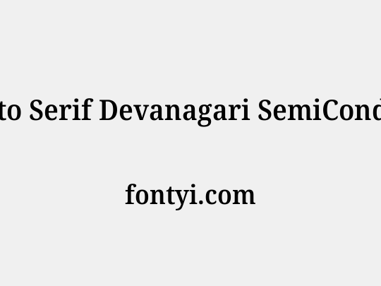 Noto Serif Devanagari SemiCondensed SemiBold