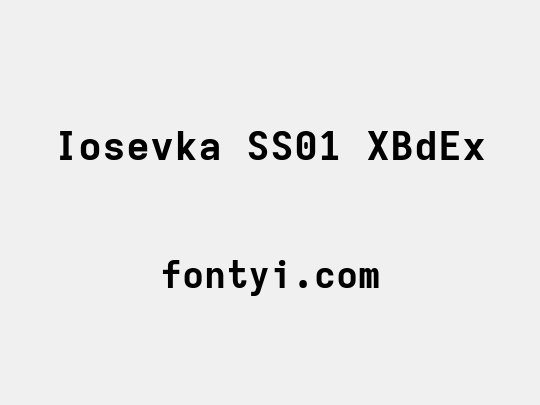Iosevka SS01 XBdEx