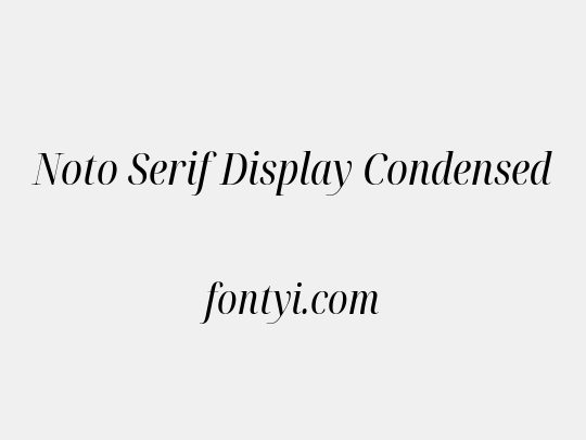 Noto Serif Display Condensed