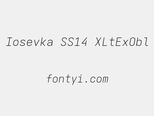 Iosevka SS14 XLtExObl