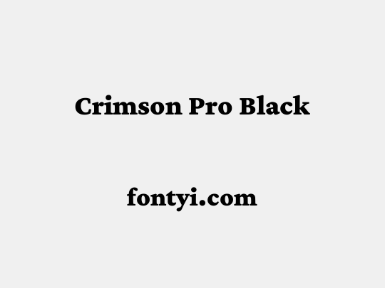 Crimson Pro Black