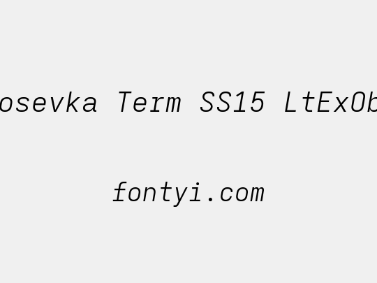 Iosevka Term SS15 LtExObl