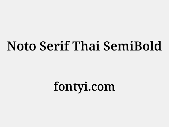 Noto Serif Thai SemiBold