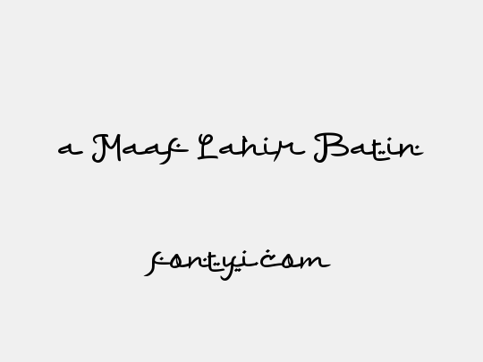 a Maaf Lahir Batin