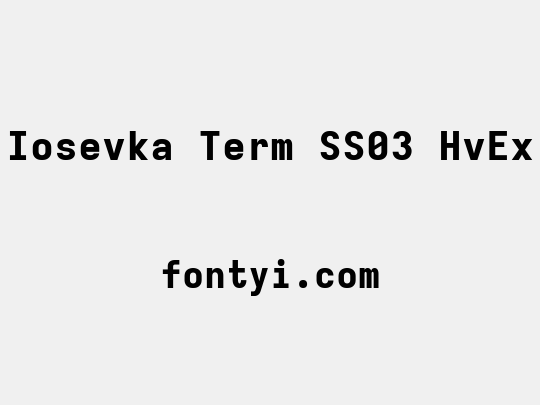 Iosevka Term SS03 HvEx