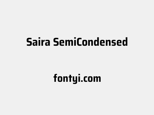 Saira SemiCondensed